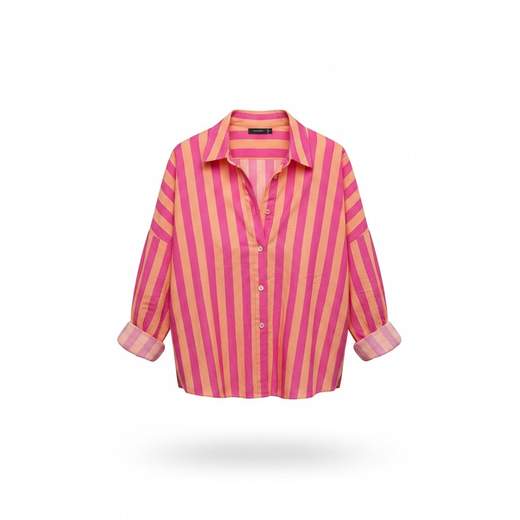 Camicia oversize a righe colletto classico Donna  -  81304V
