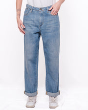 Jeans straight vita alta con risvolto ampio Donna  -  G02V0100