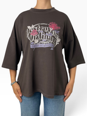 T-shirt oversize con grafica floreale Donna  -  277M