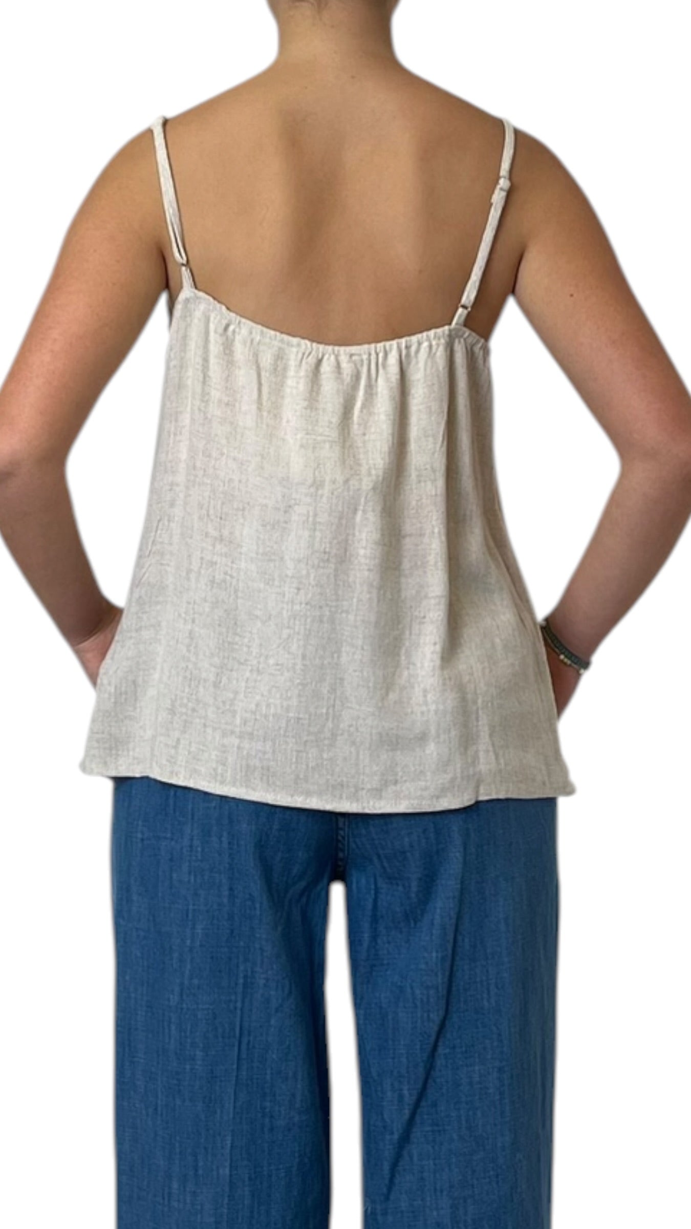 Canotta Lino Scollo Dritto Donna  -  4862520