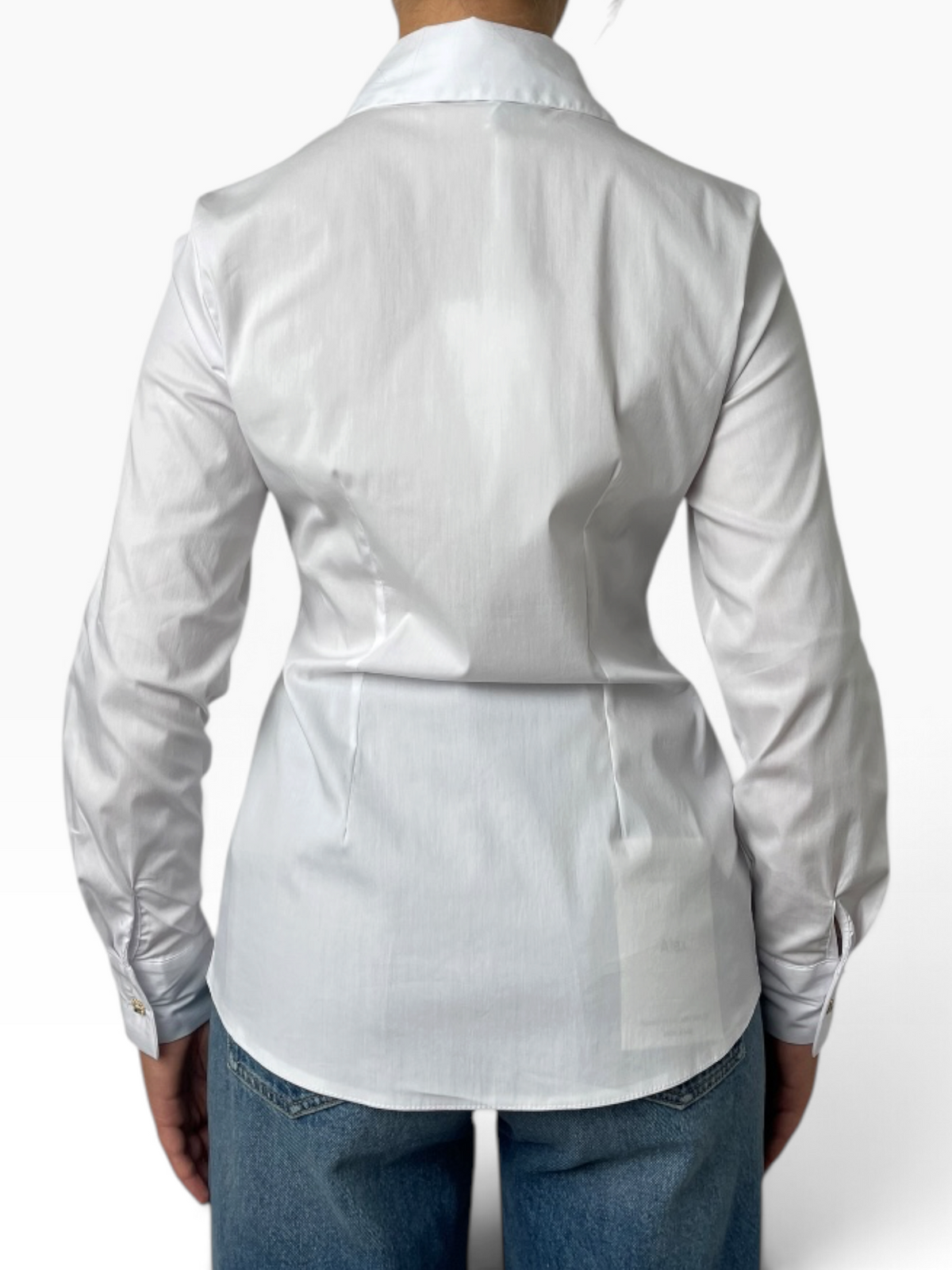 Camicia sciancrata con bottoni gioiello Donna  -  PP459T6