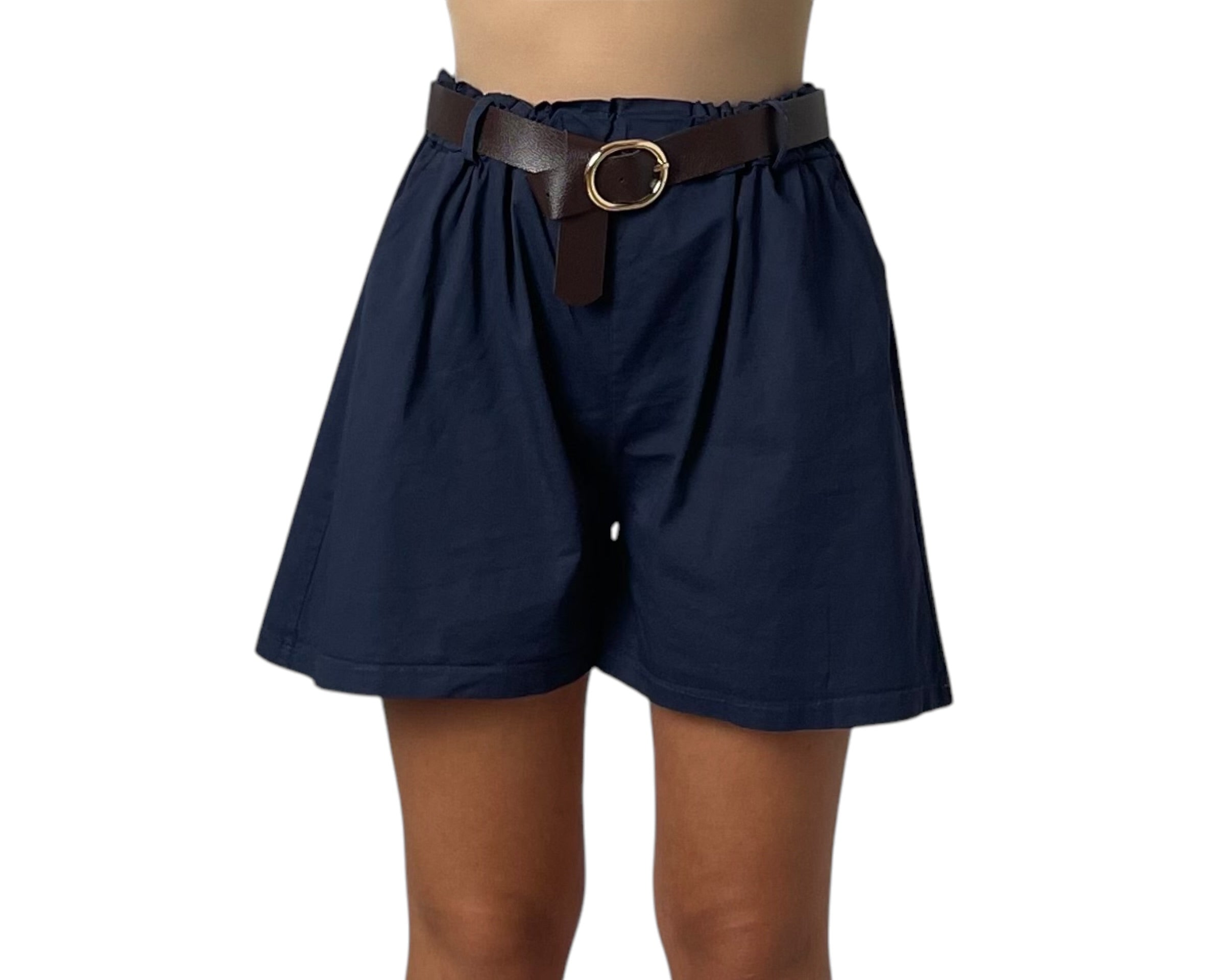 Shorts a Vita Alta Paperbag in Lino Donna  -  33175X