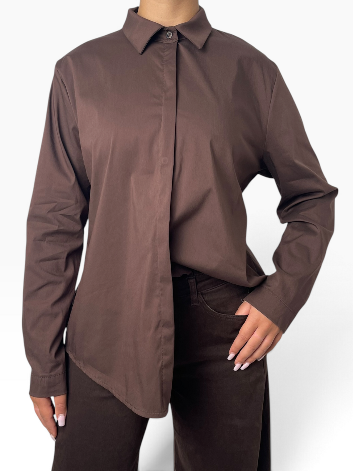 Camicia fluida in popeline di cotone Donna  -  3633KA