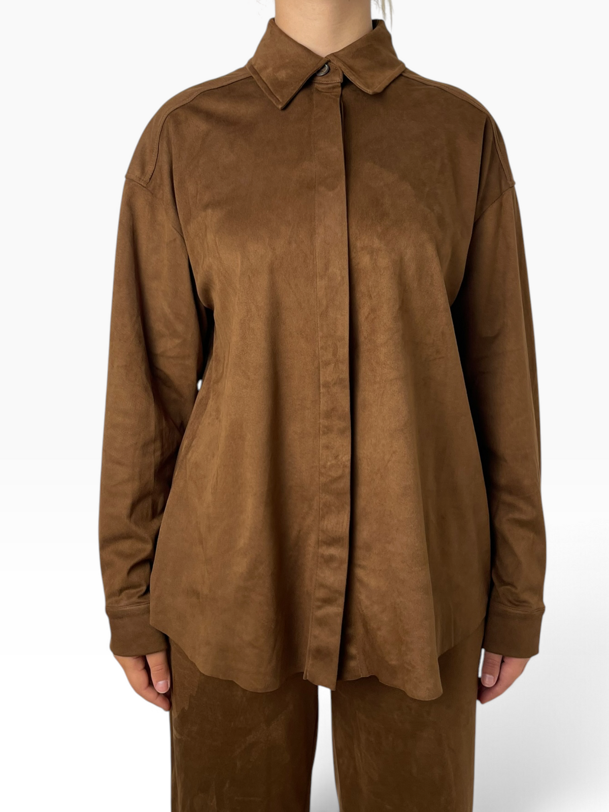 Camicia oversize effetto scamosciato Donna  -  MW2660102