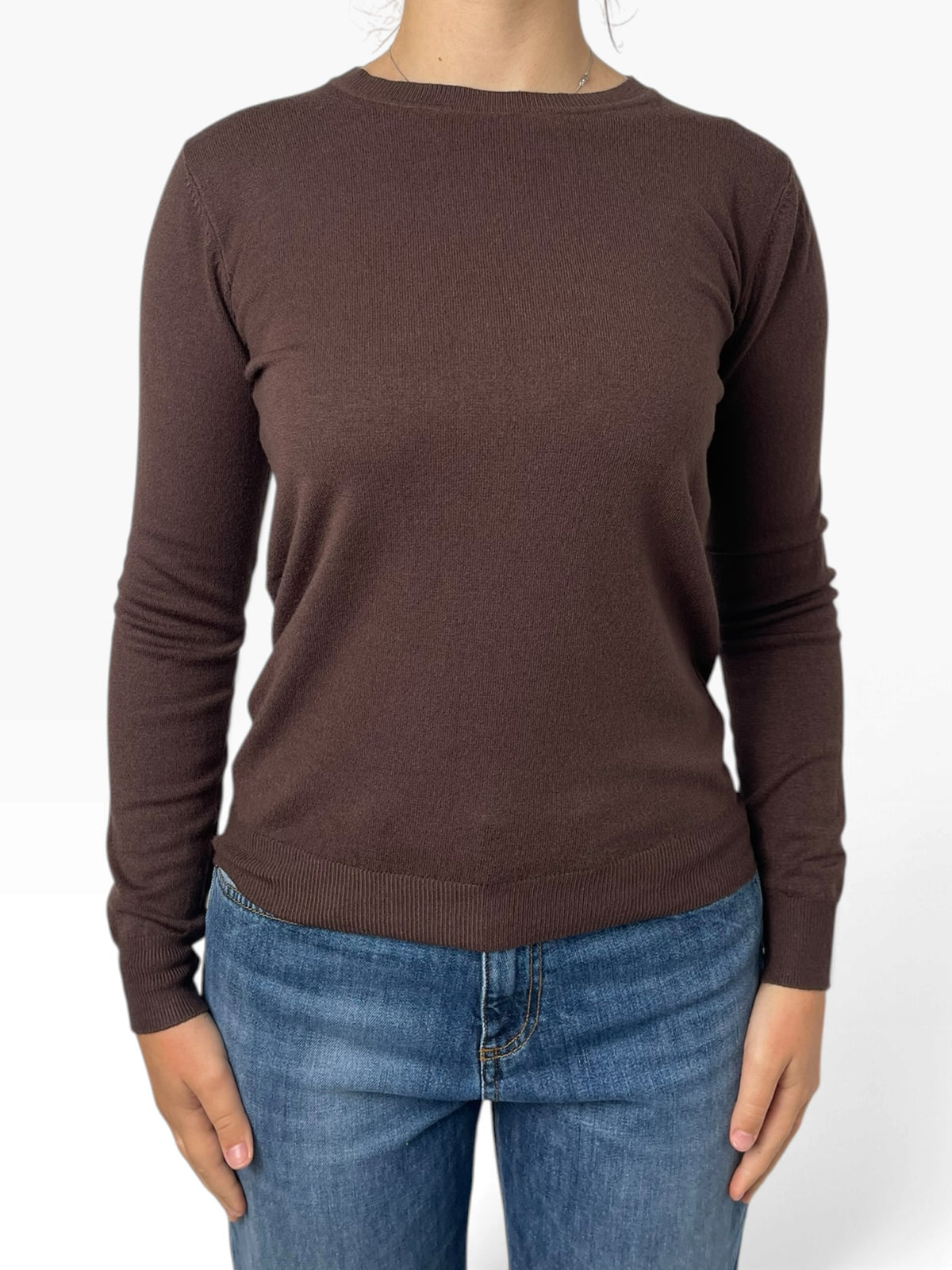 Maglia basic girocollo aderente Donna  -  T-022