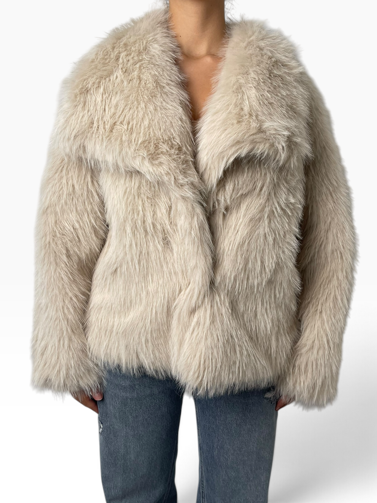 Cappotto effetto pelliccia con maxi collo Donna  -  TAC0366