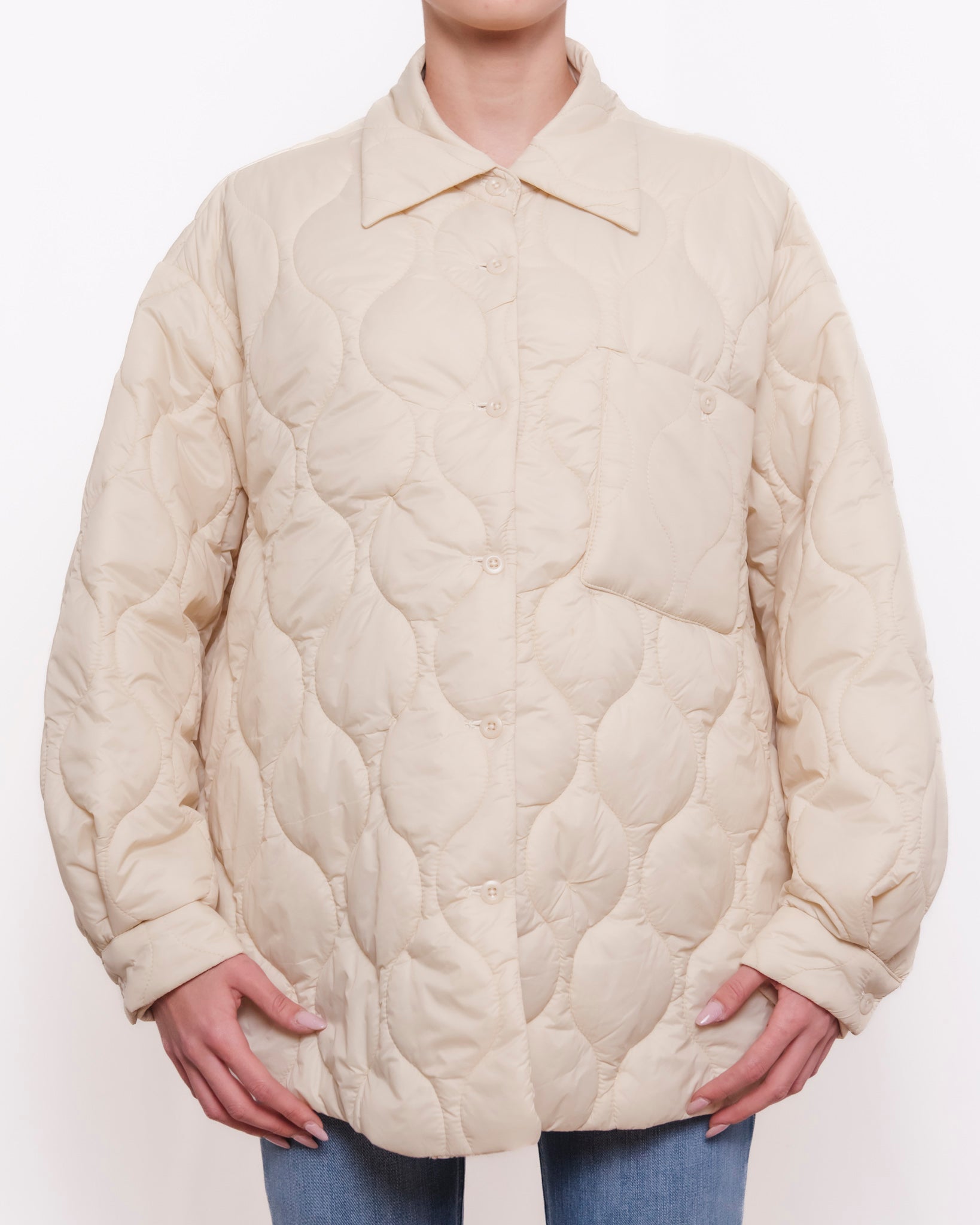 Trapuntino oversize con colletto camicia Donna  -  88002KA