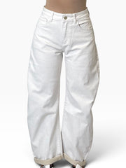 Jeans baggy vita alta risvolto Donna  -  32719CI