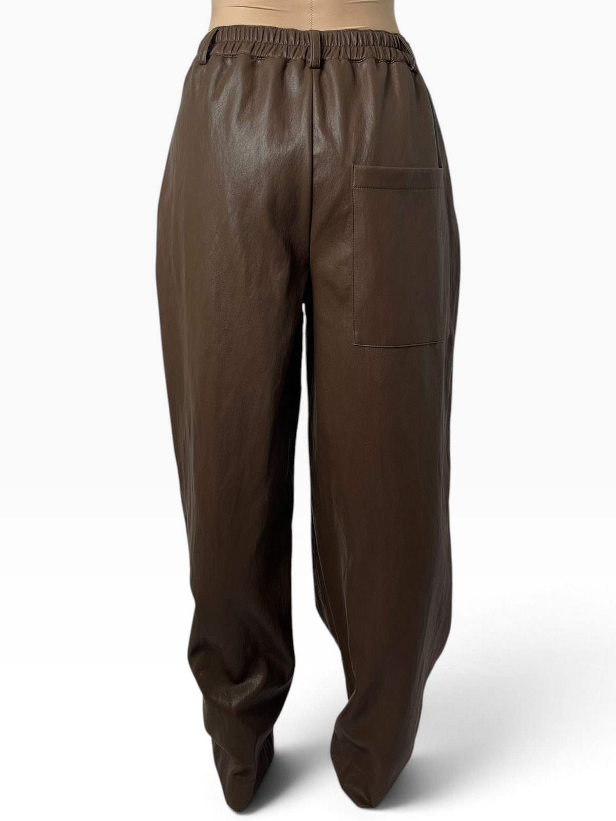 Pantalone ampio in ecopelle con pinces Donna  -  5084CI