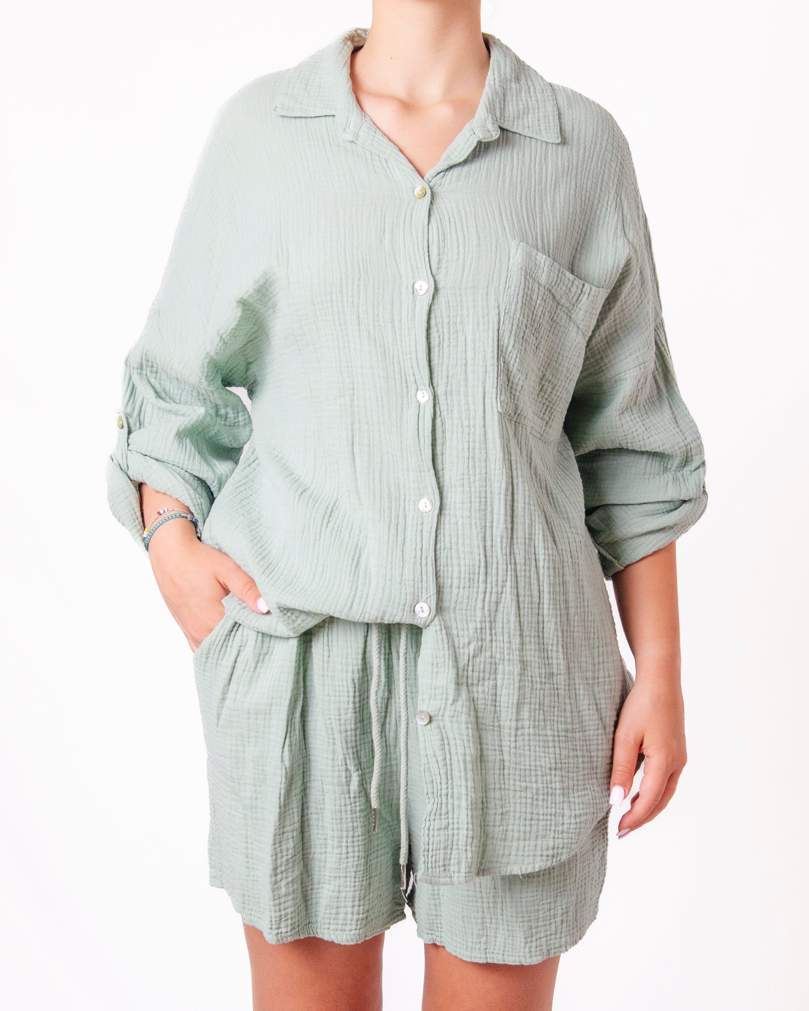 Completo Mussola Camicia e Shorts Donna  -  82102/62211X