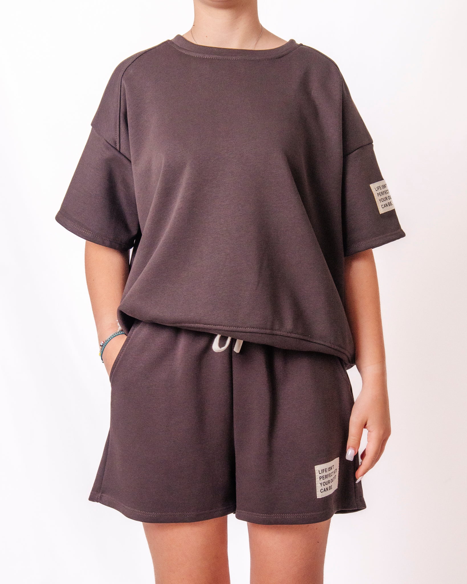 Coordinato Santorini t-shirt e shorts in felpa Donna  -  50901/50910V