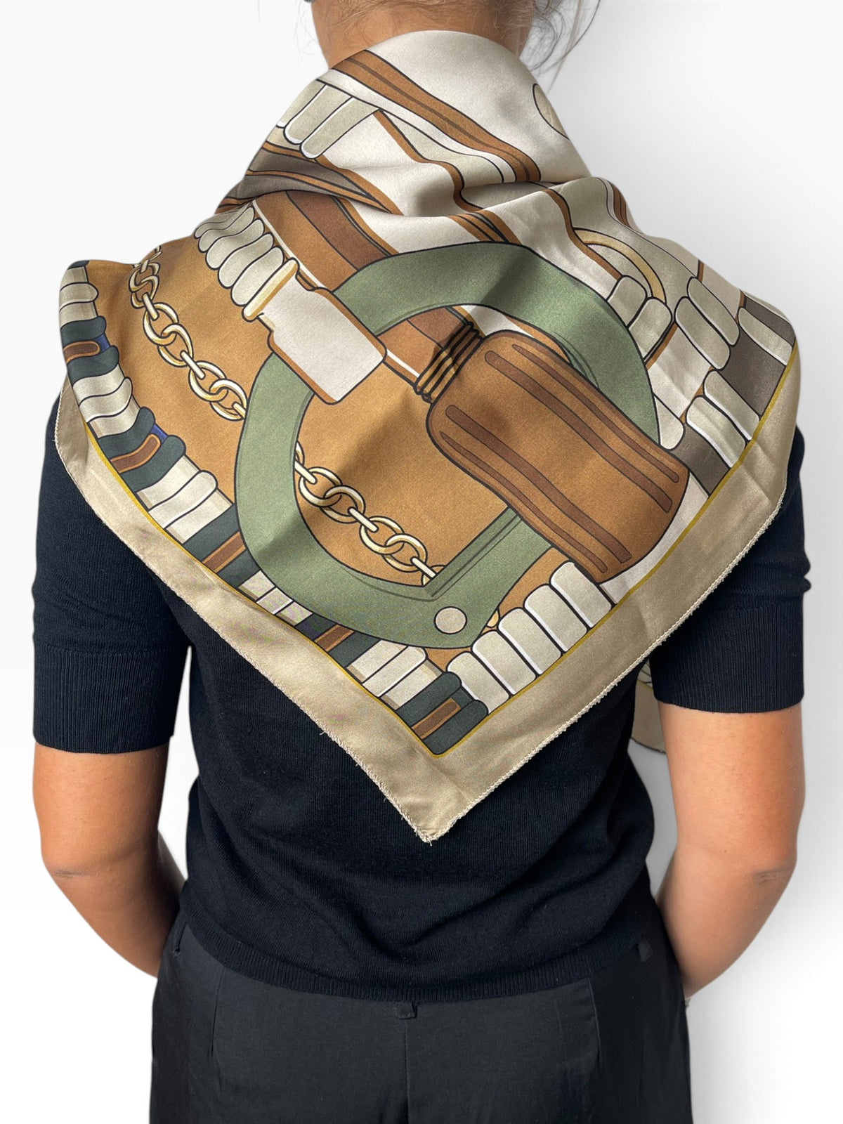 Foulard quadrato stampa equestre Donna  -  001CI