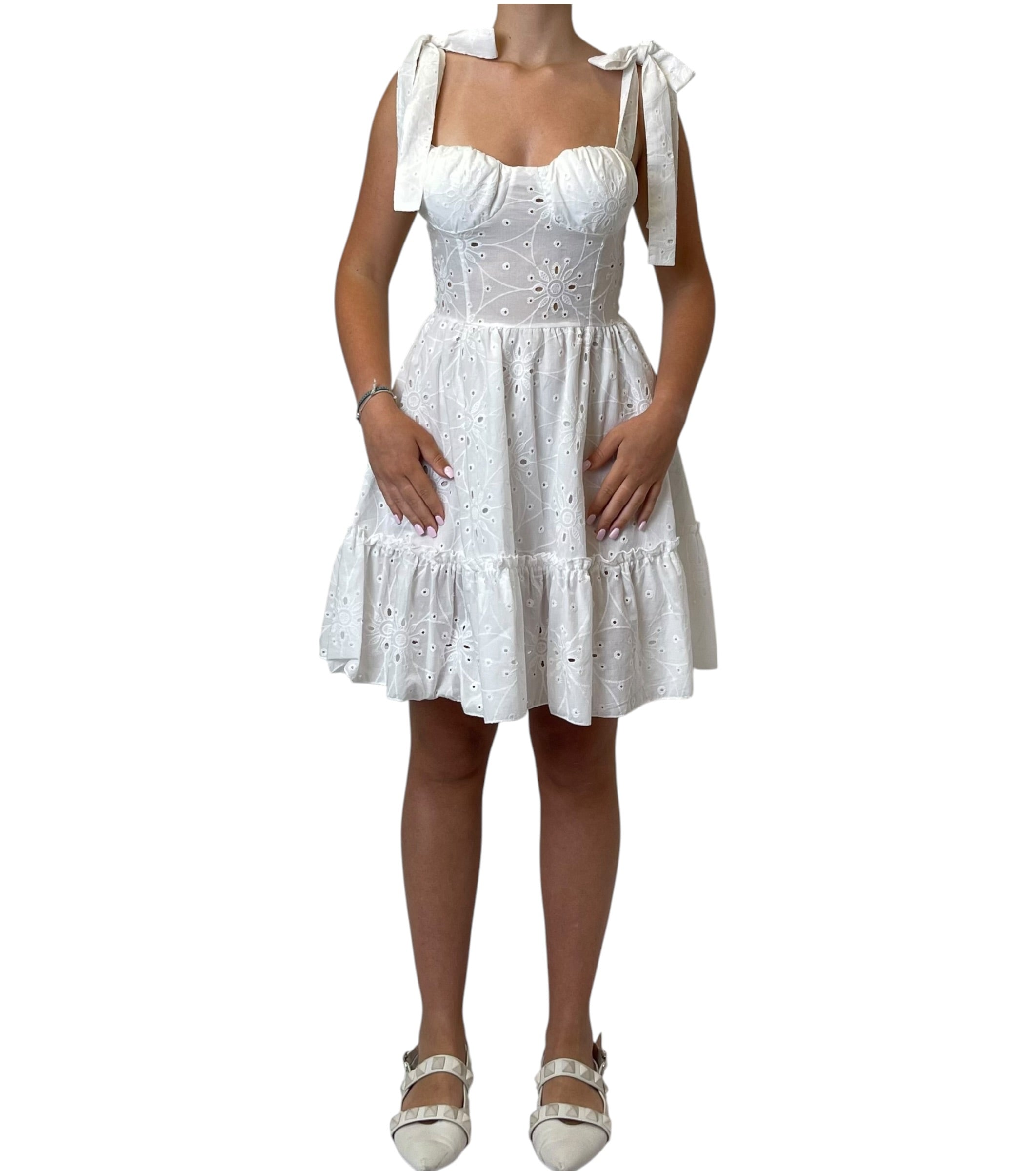 Abito Corto Sangallo con Volant Donna  -  6959