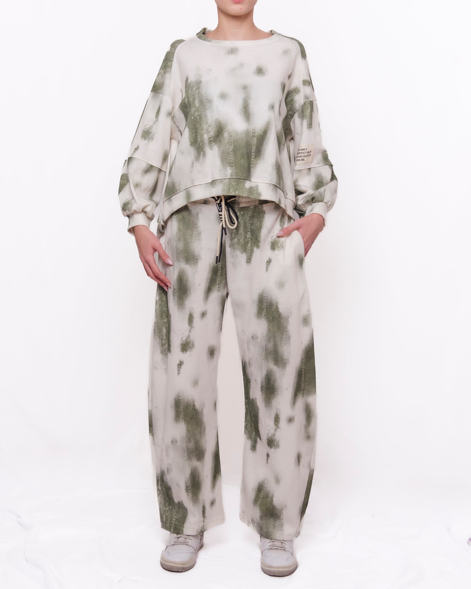 Completo felpa e pantaloni tuta fantasia tie-dye Donna  -  20211/20236V