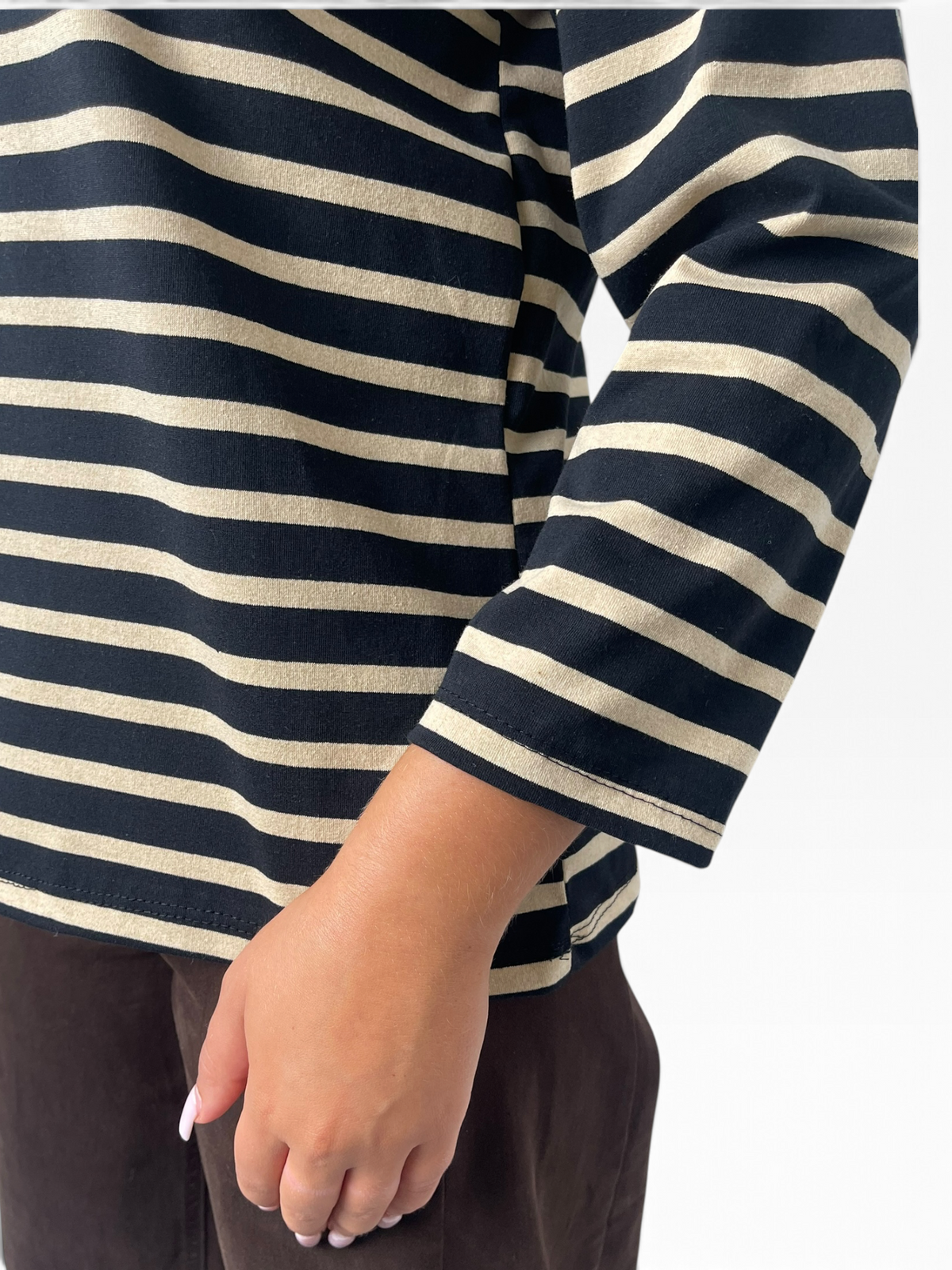 Maglia a righe con girocollo Donna  -  2706KA