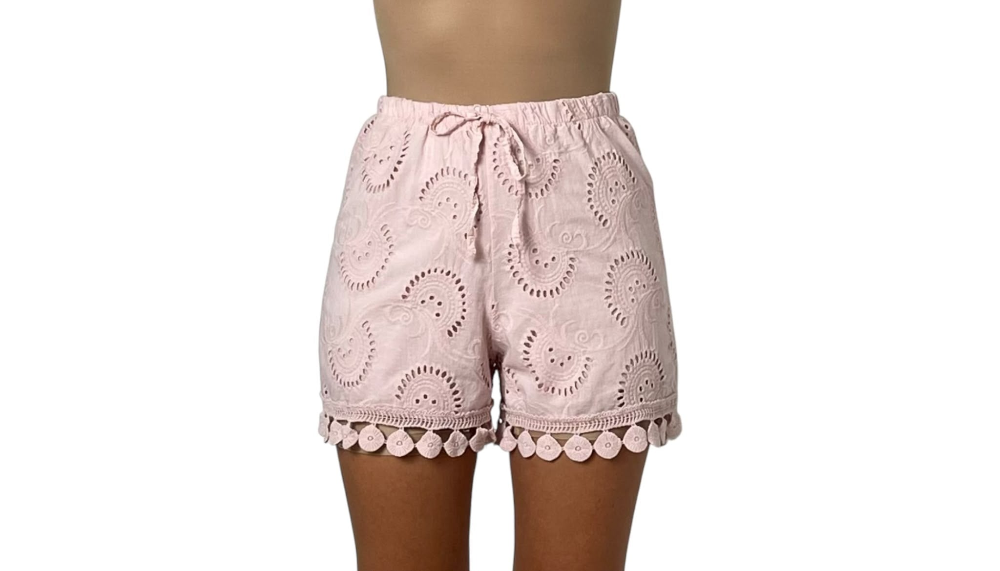 Short con Ricamo Sangallo e Coulisse Donna  -  6611V