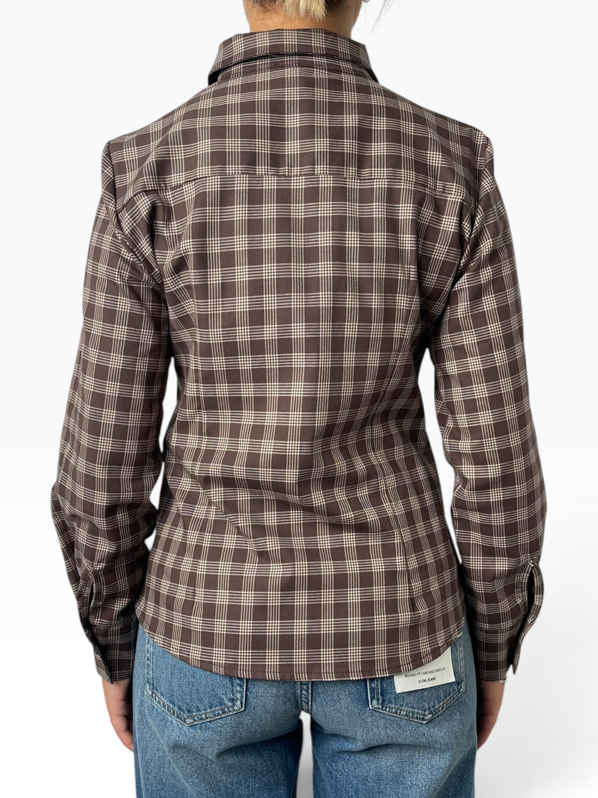 Camicia sciancrata con bottone gioiello Donna  -  748Q