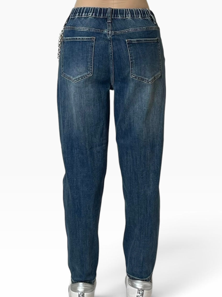 Jeans effetto vissuto gamba affusolata Donna  -  9009KA