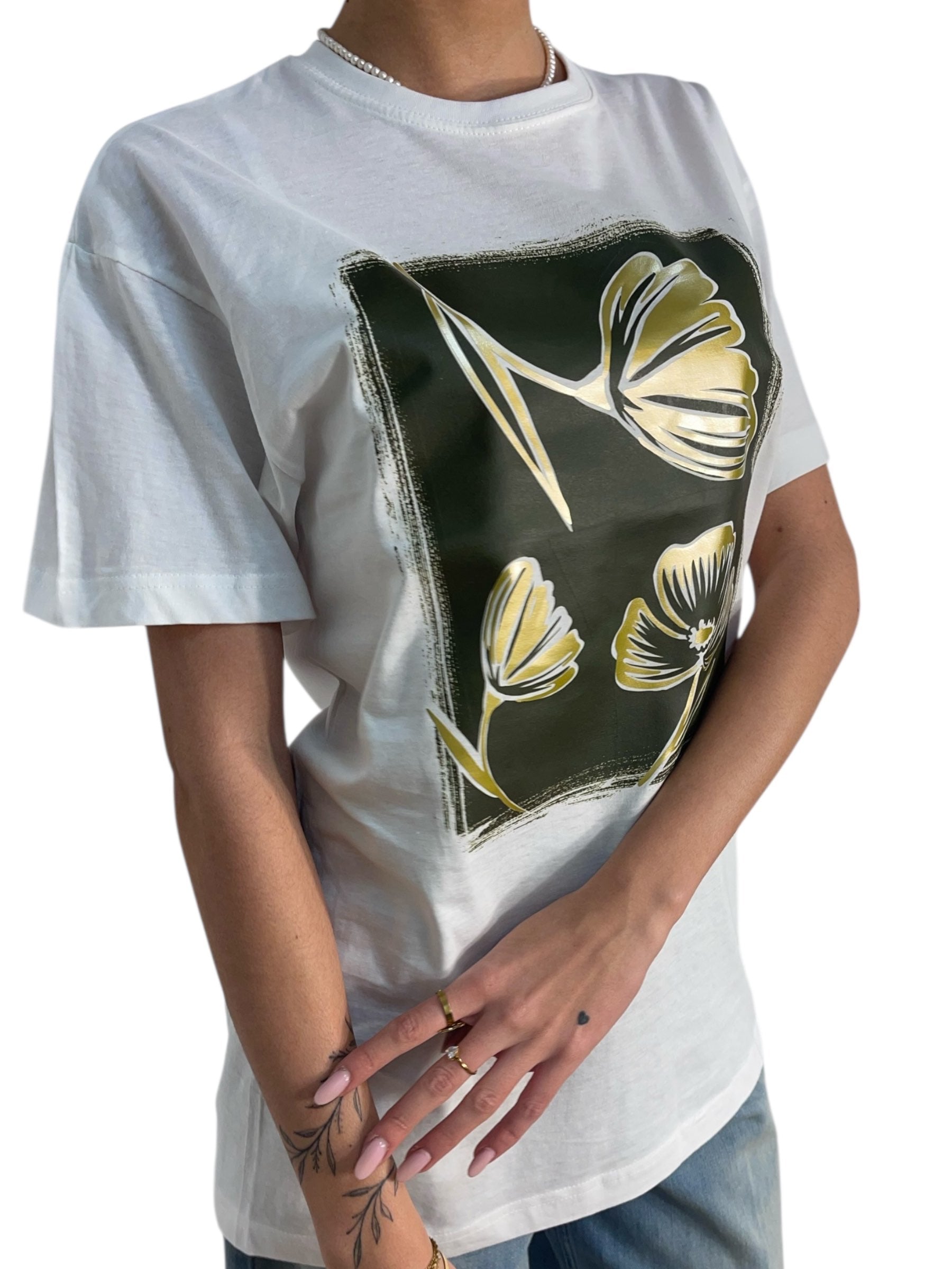 T-shirt oversize stampa floreale grafica Donna  -  TSH15