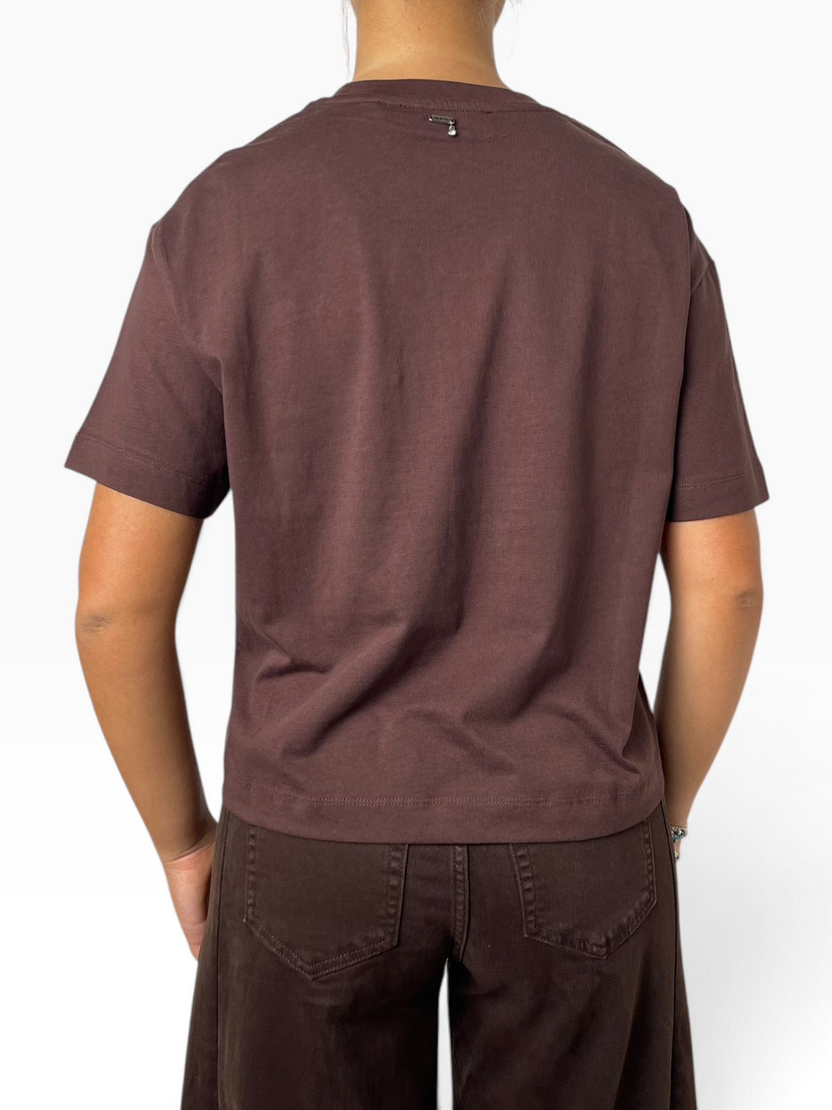 T-shirt morbida con taschino gioiello Donna  -  MW2610009