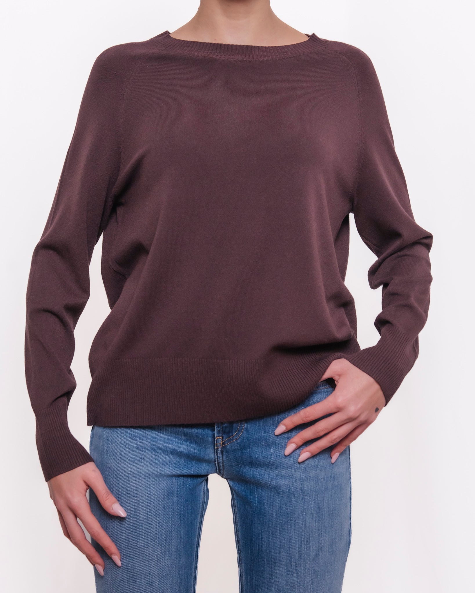 Maglia girocollo in maglia fine a maniche lunghe Donna  -  6259KA