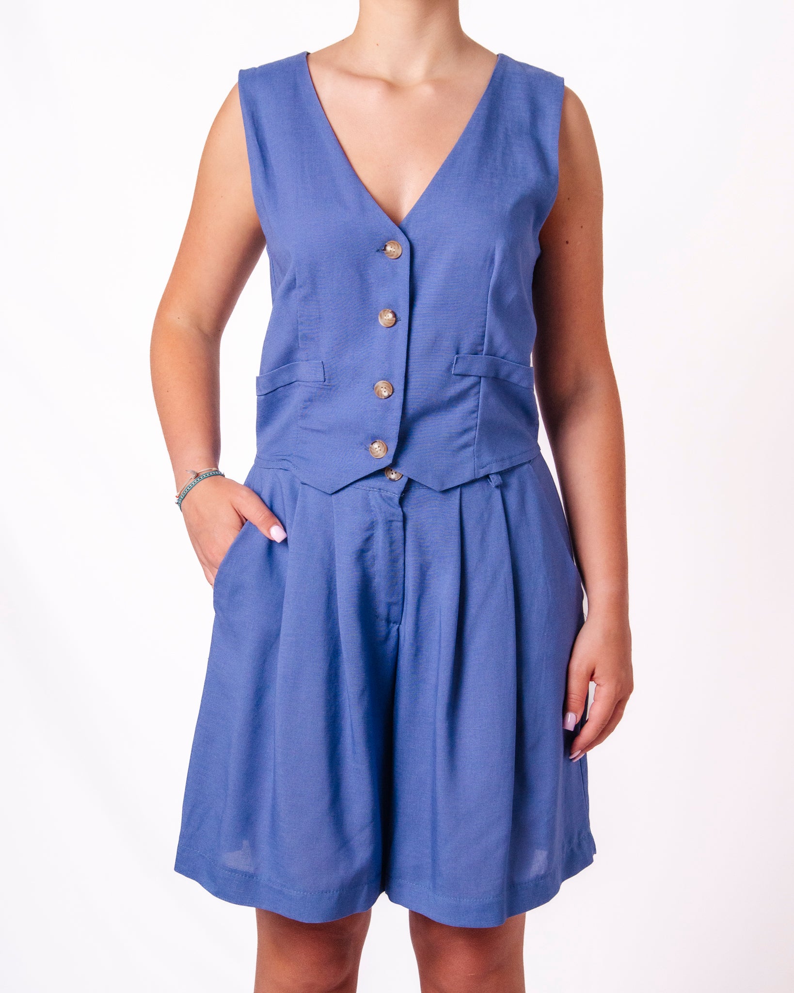 Coordinato Gilet e Shorts Elegante Donna  -  6155/6156