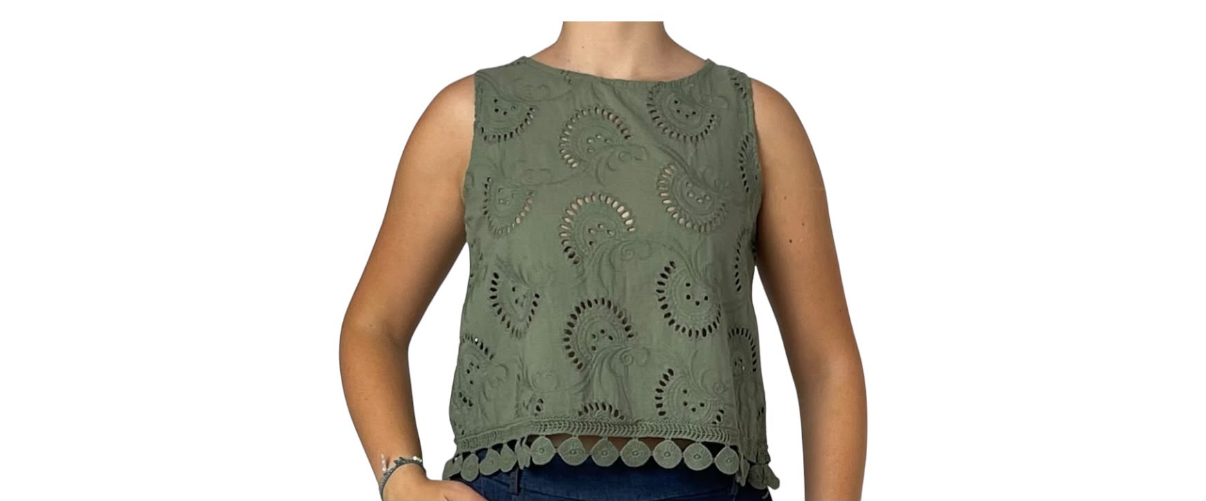 Canotta con Ricamo Sangallo Traforato Donna  -  6607V