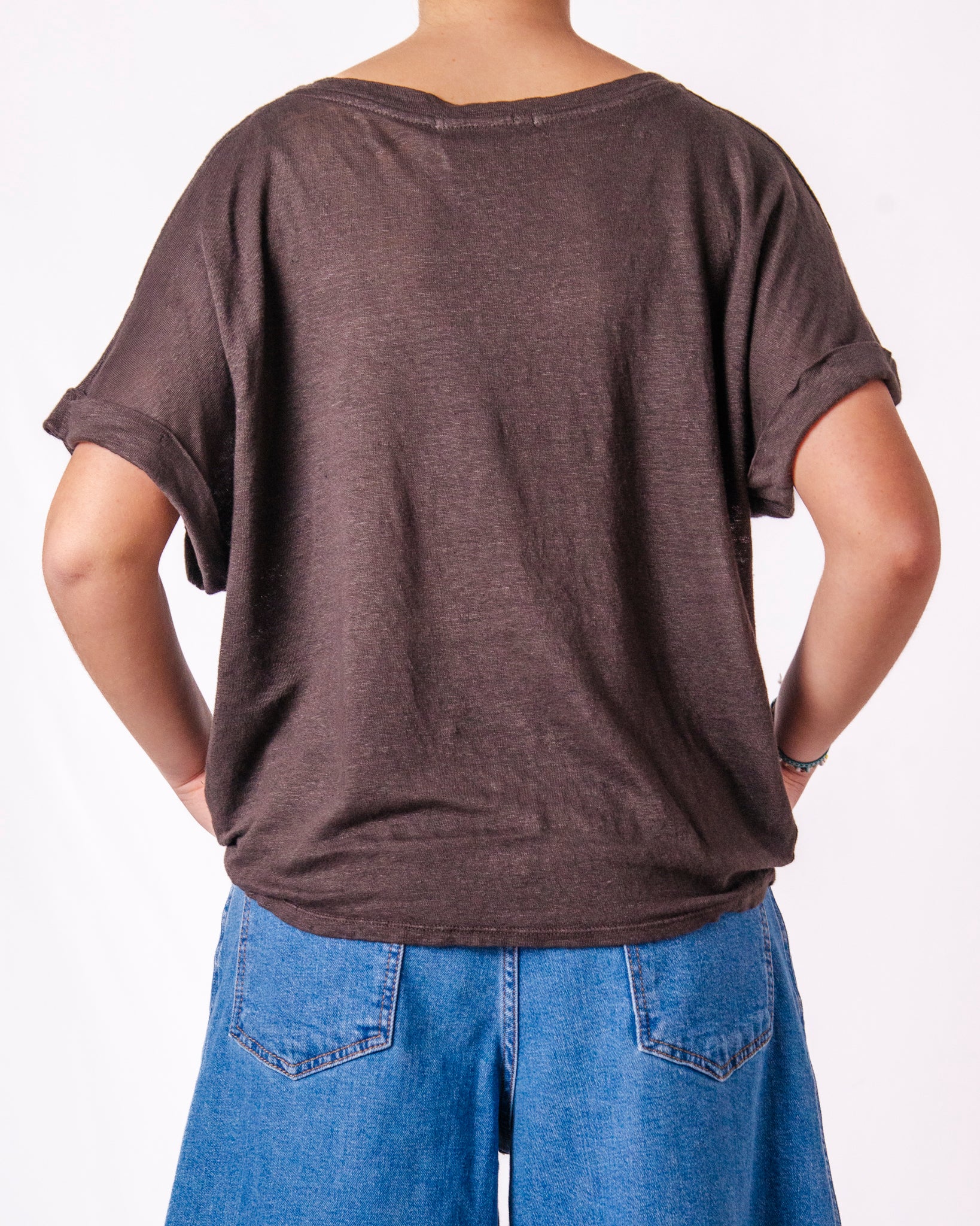 T-Shirt Oversize Manica Rimboccata Donna  -  R51709