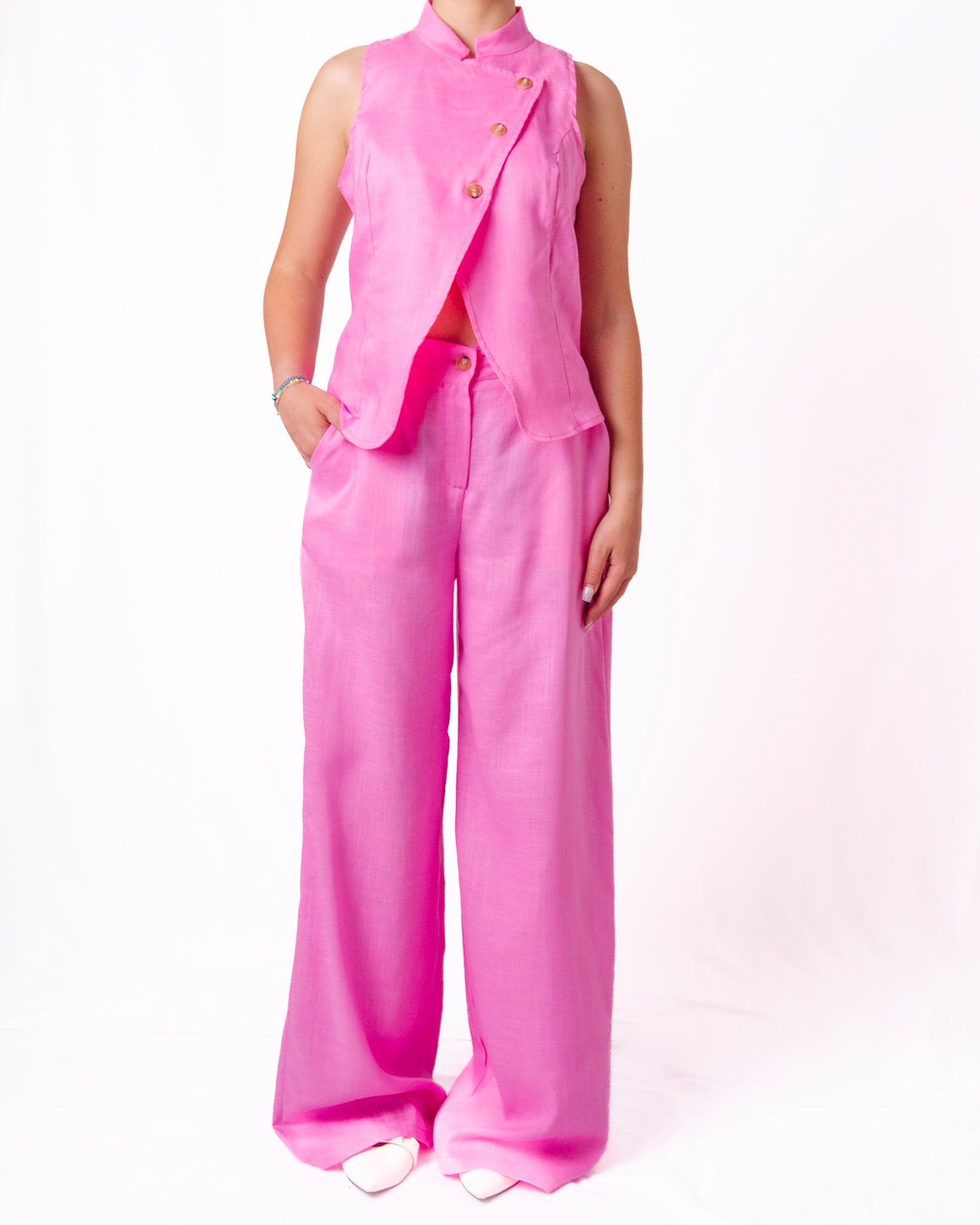 Completo Gilet Pantalone Wide Leg Donna  -  26222/26223