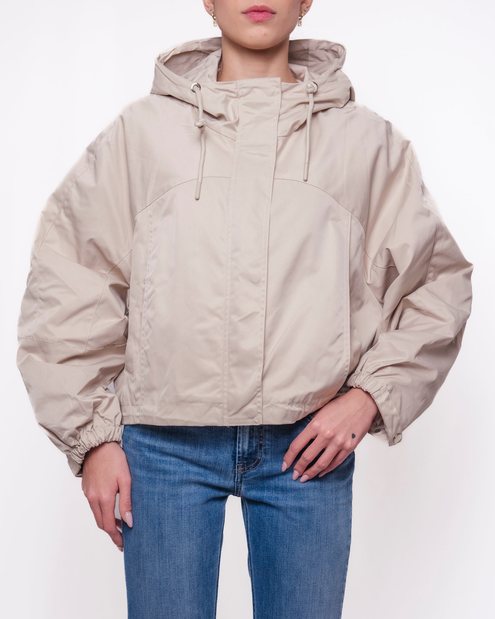 Giacca con cappuccio e maniche ampie oversize Donna  -  25126KA