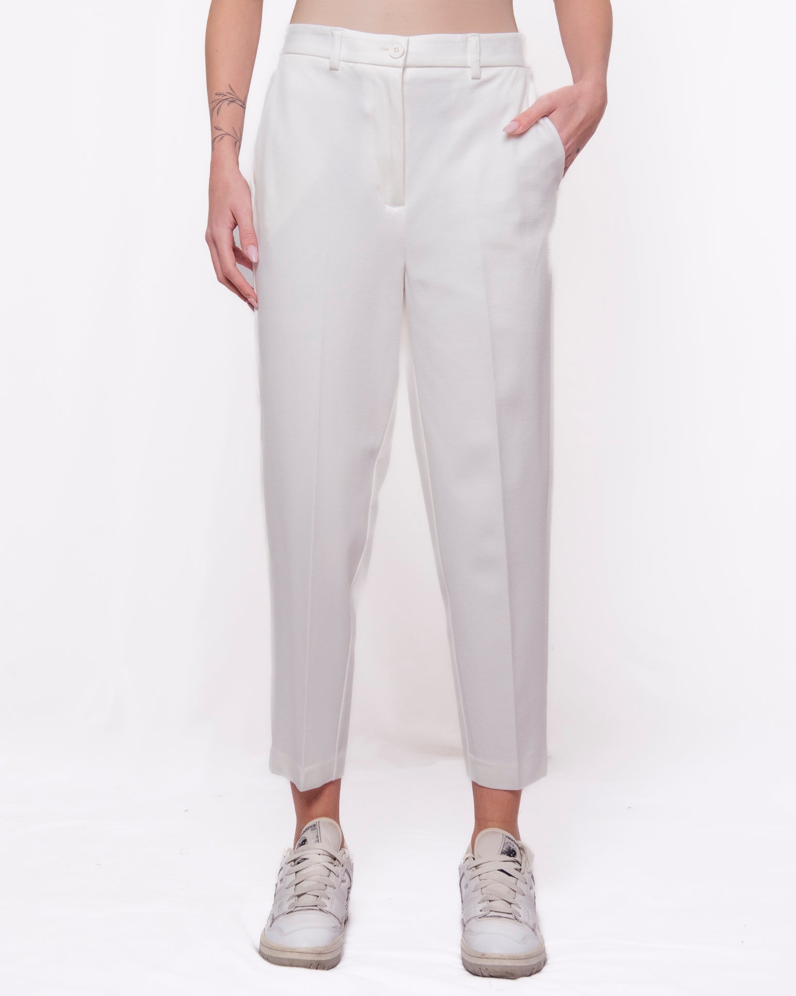 Pantaloni sartoriali cropped vita alta Donna  -  TAB0041
