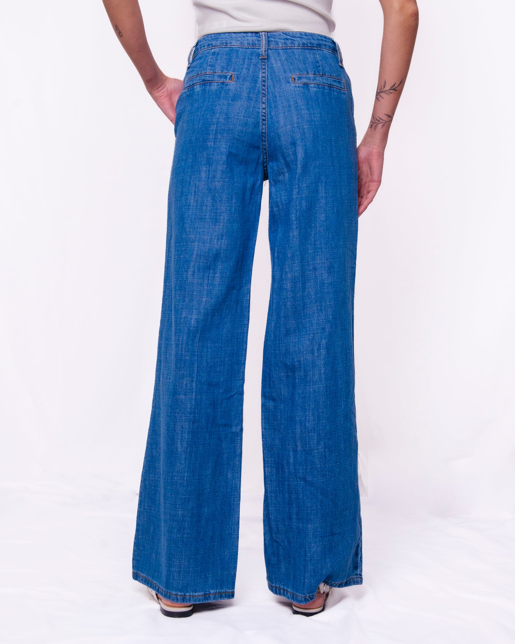 Jeans wide leg denim leggero vita alta Donna  -  2483KA