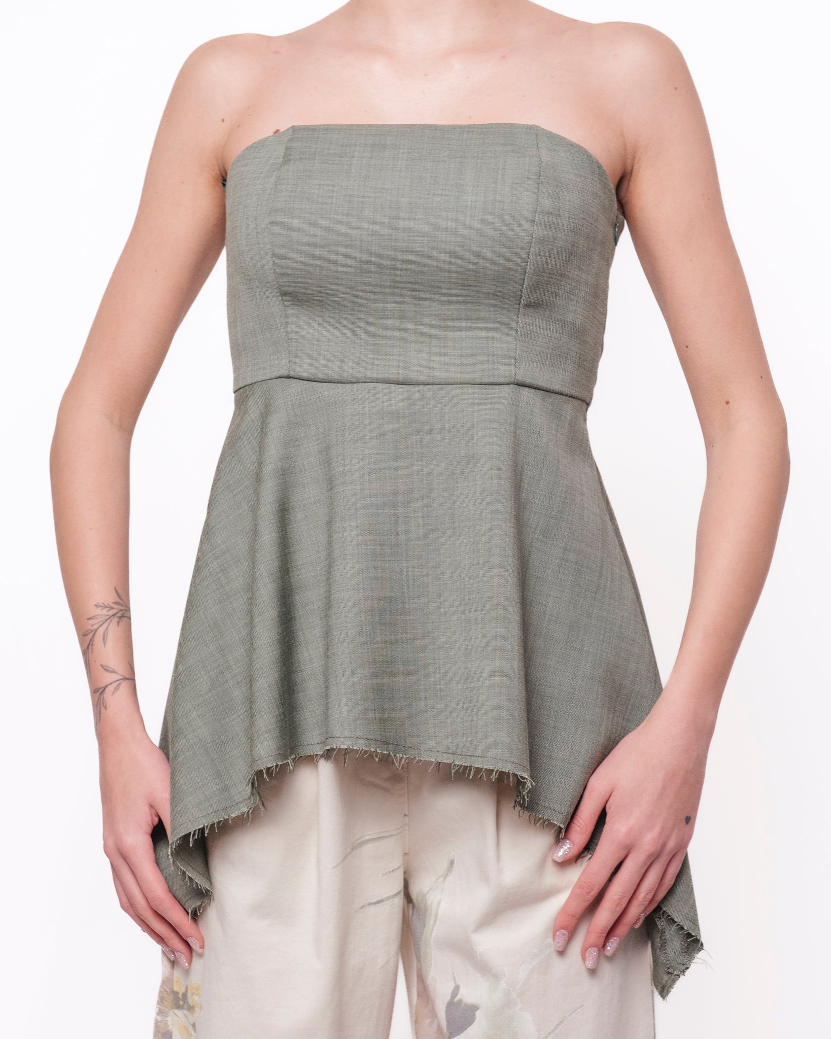 Top bustier svasato orlo asimmetrico Donna  -  TAB0091