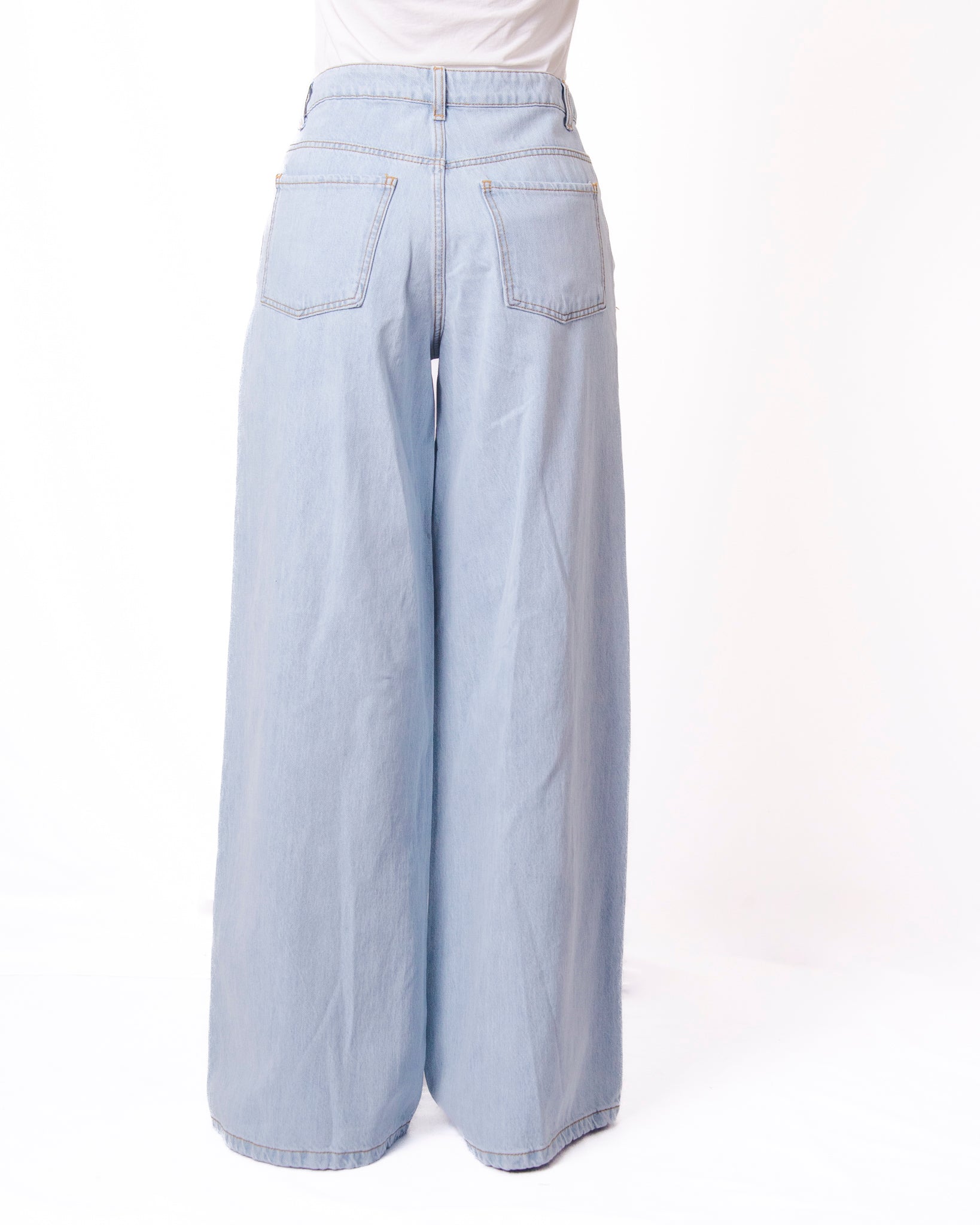 Jeans extra wide leg vita alta denim leggero Donna  -  4085KA_