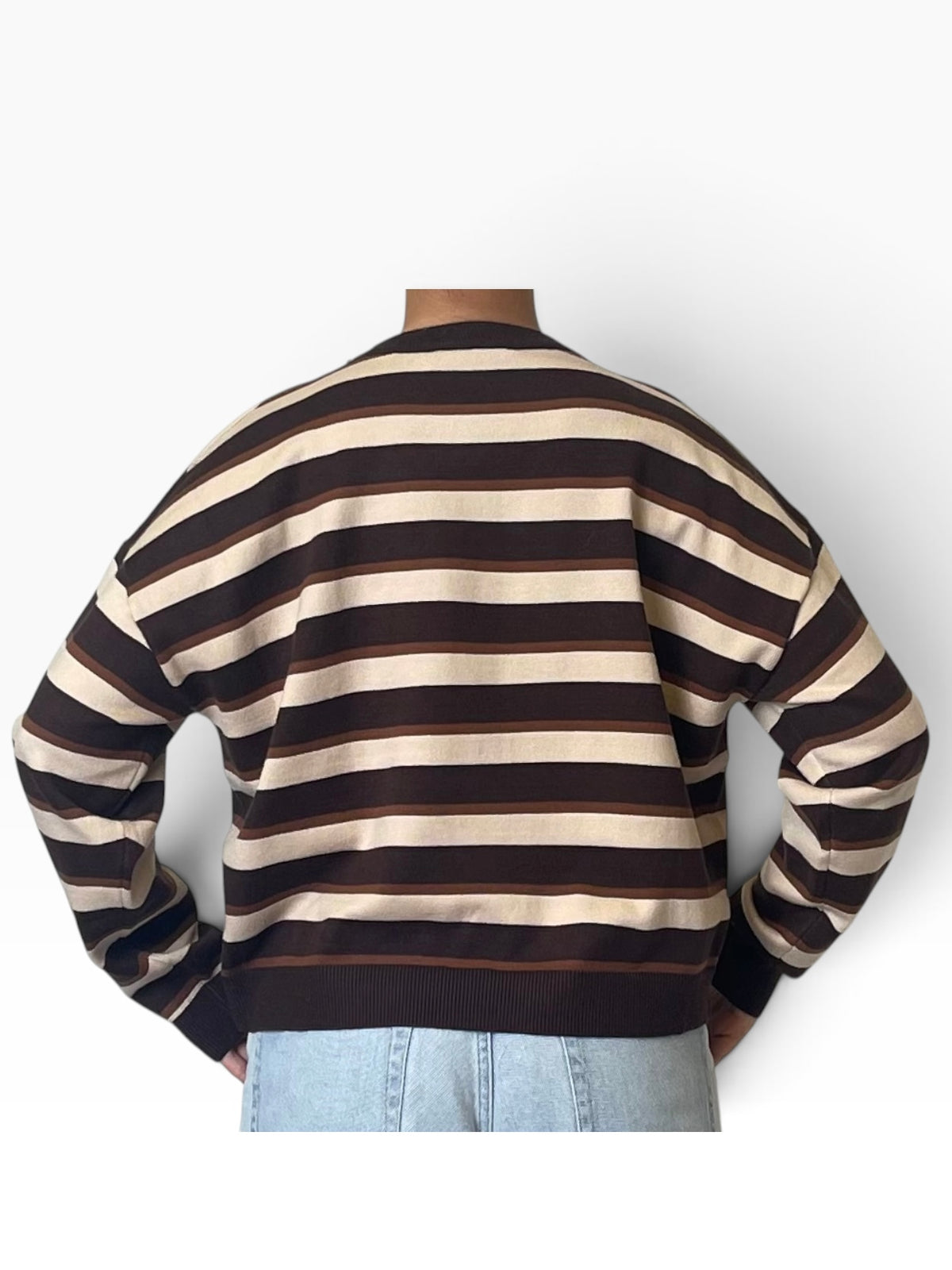 Maglia righe orizzontali girocollo oversize Donna  -  1470KA