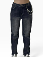 Jeans effetto vissuto gamba affusolata Donna  -  9009KA
