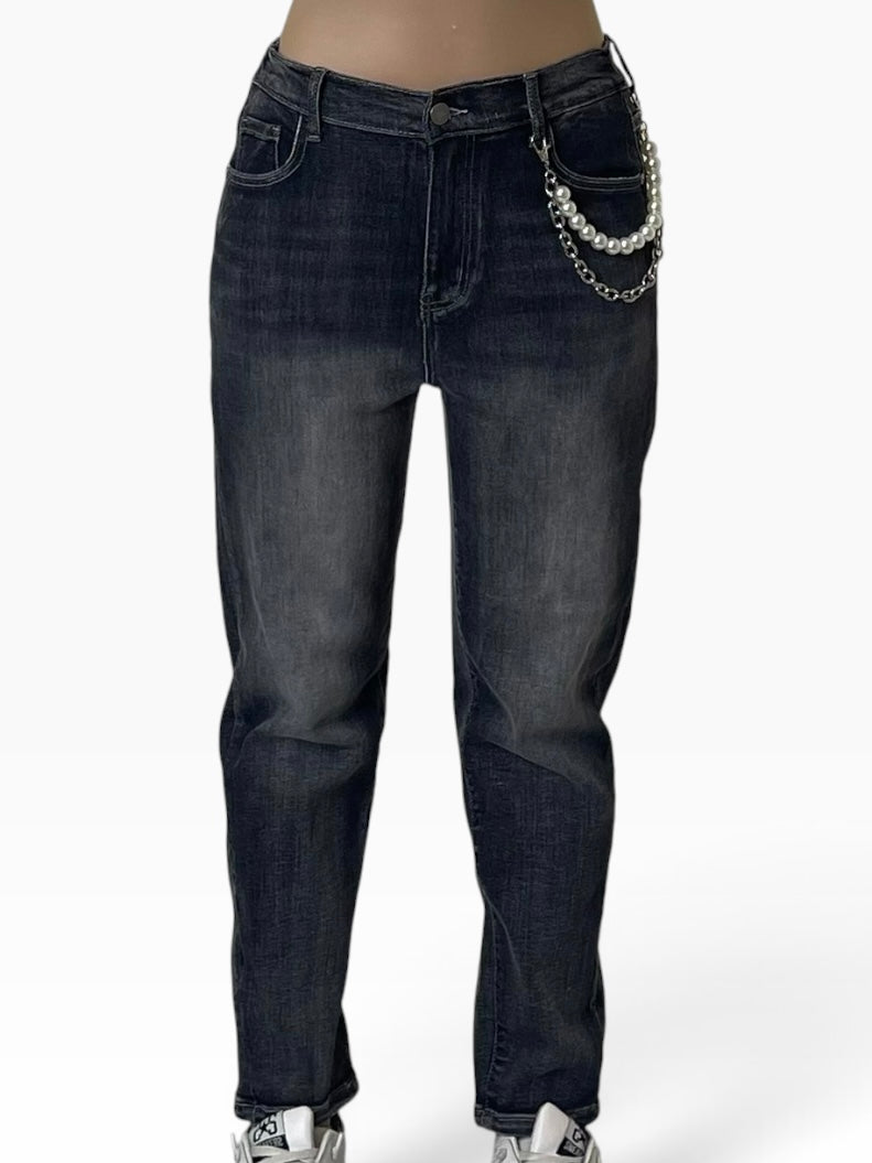 Jeans effetto vissuto gamba affusolata Donna  -  9009KA