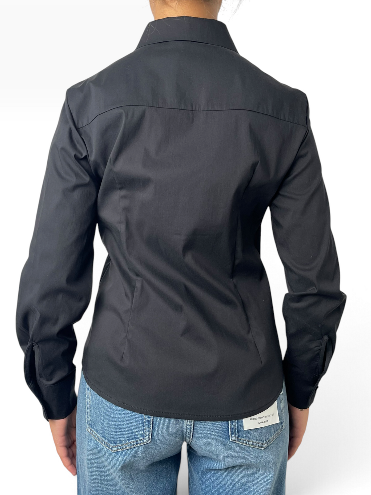 Camicia sciancrata in popeline stretch Donna  -  74827