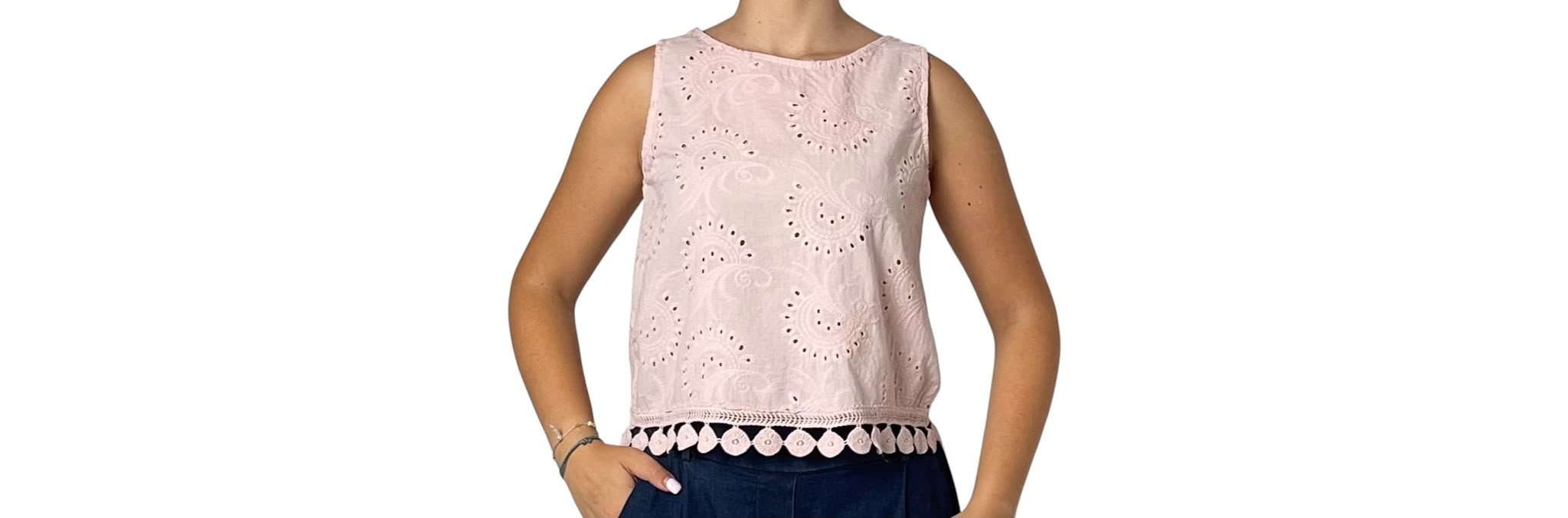 Canotta con Ricamo Sangallo Traforato Donna  -  6607V