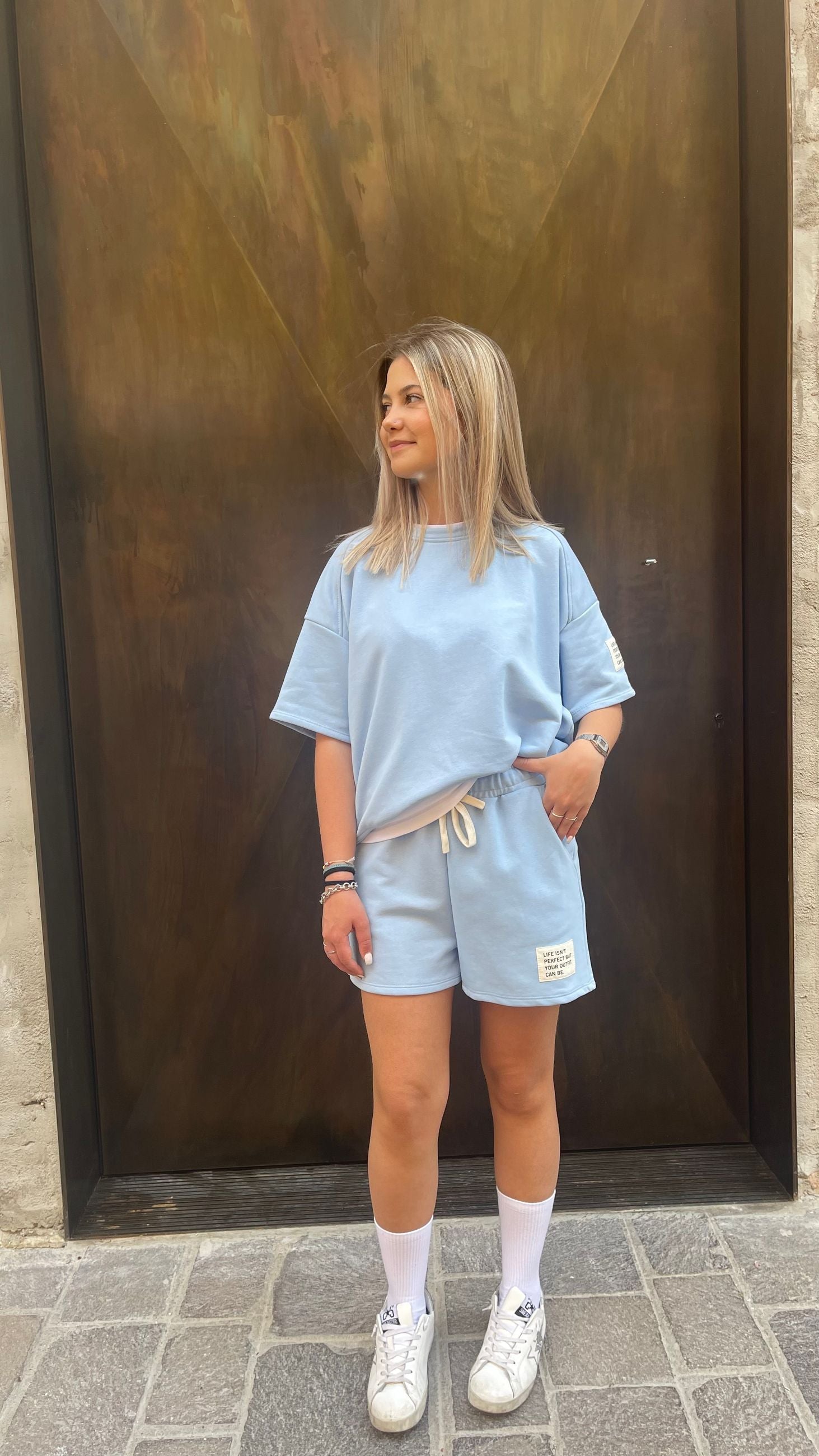 Coordinato Santorini t-shirt e shorts in felpa Donna  -  50901/50910V