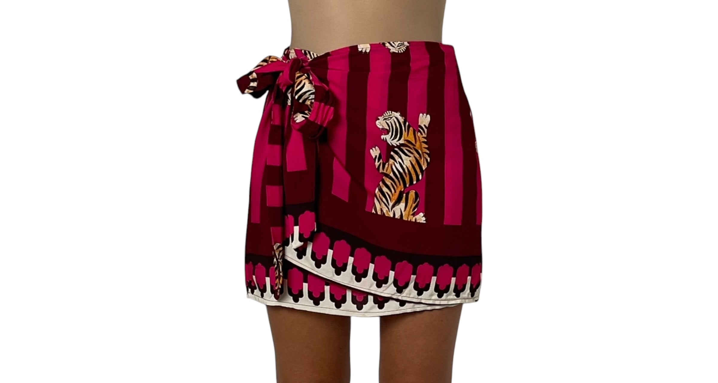 Gonna Pareo Stampata con Nodo Laterale Donna  -  7211V