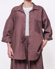 Completo Coordinato Camicia Oversize e Pantalone Wide Leg Donna  -  CMO542PN1668
