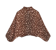 Blusa maniche ampie stampa maculata Donna  -  LD6265