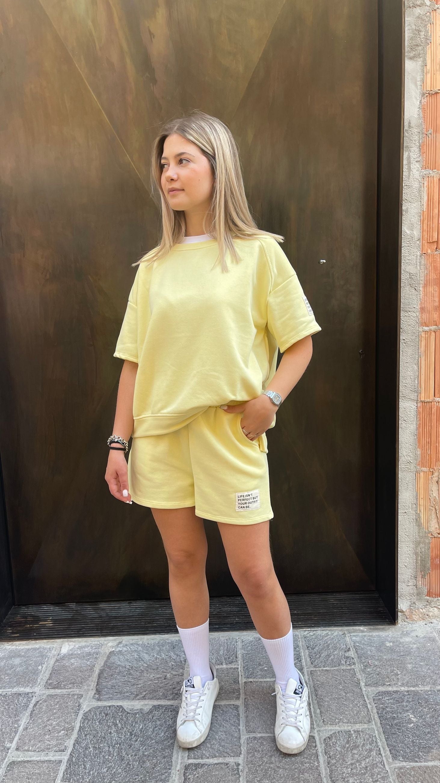 Coordinato Santorini t-shirt e shorts in felpa Donna  -  50901/50910V