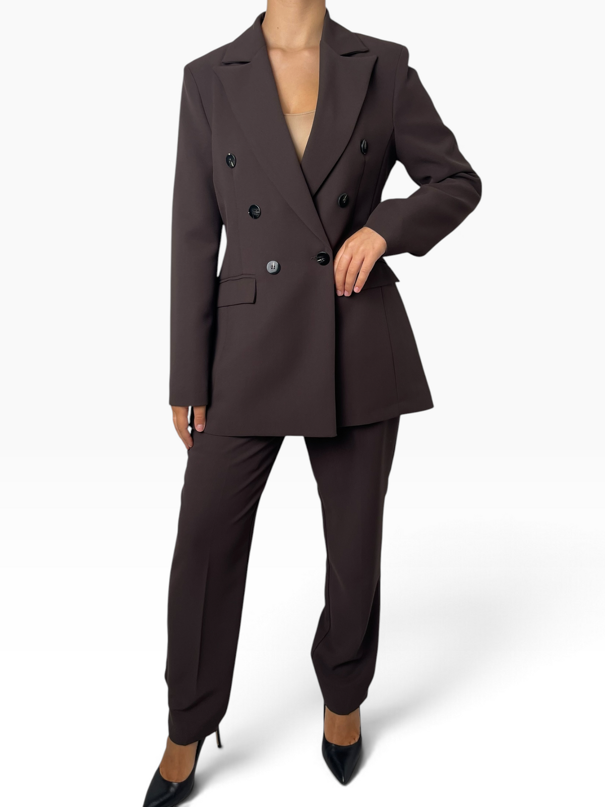 Giacca doppiopetto lunga e sciancrata Donna  -  G5576F258