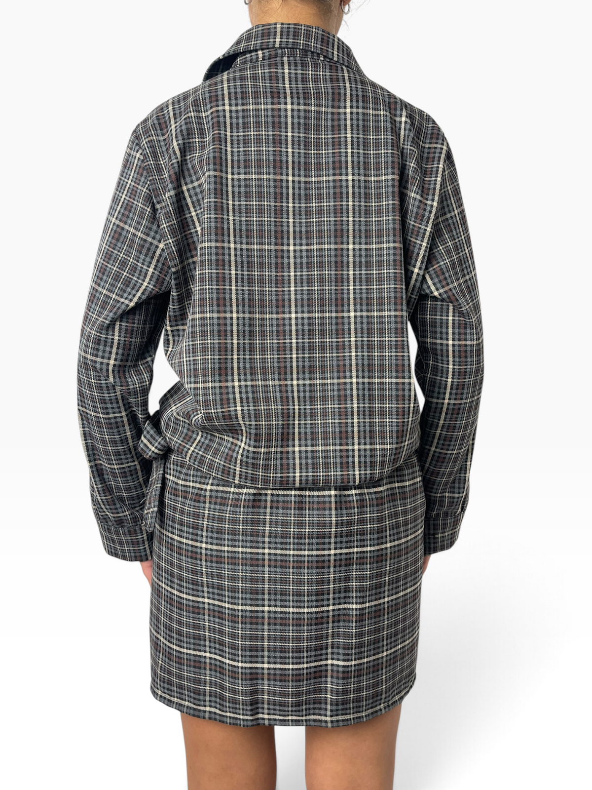Giacca scozzese oversize con coulisse Donna  -  7269V