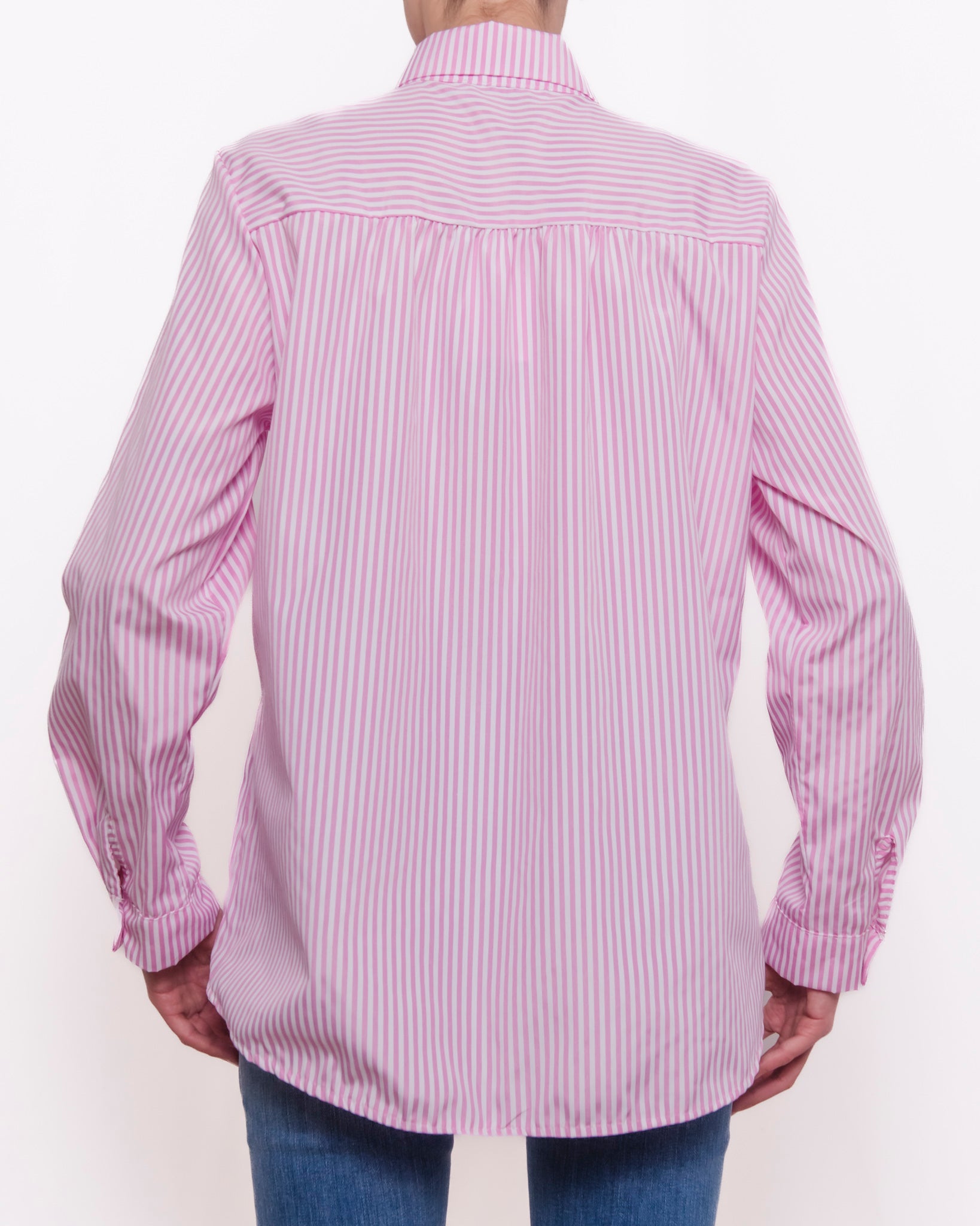 Camicia oversize a righe con colletto classico Donna  -  92761X