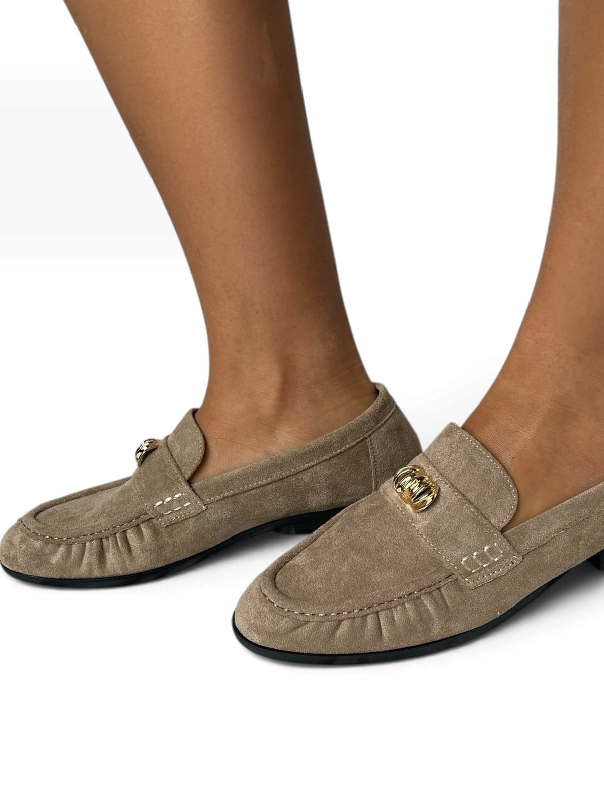 Mocassino scamosciato con morsetto Donna  -  BQ104
