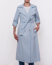 Trench lungo con cintura e revers ampio Donna  -  1361EC