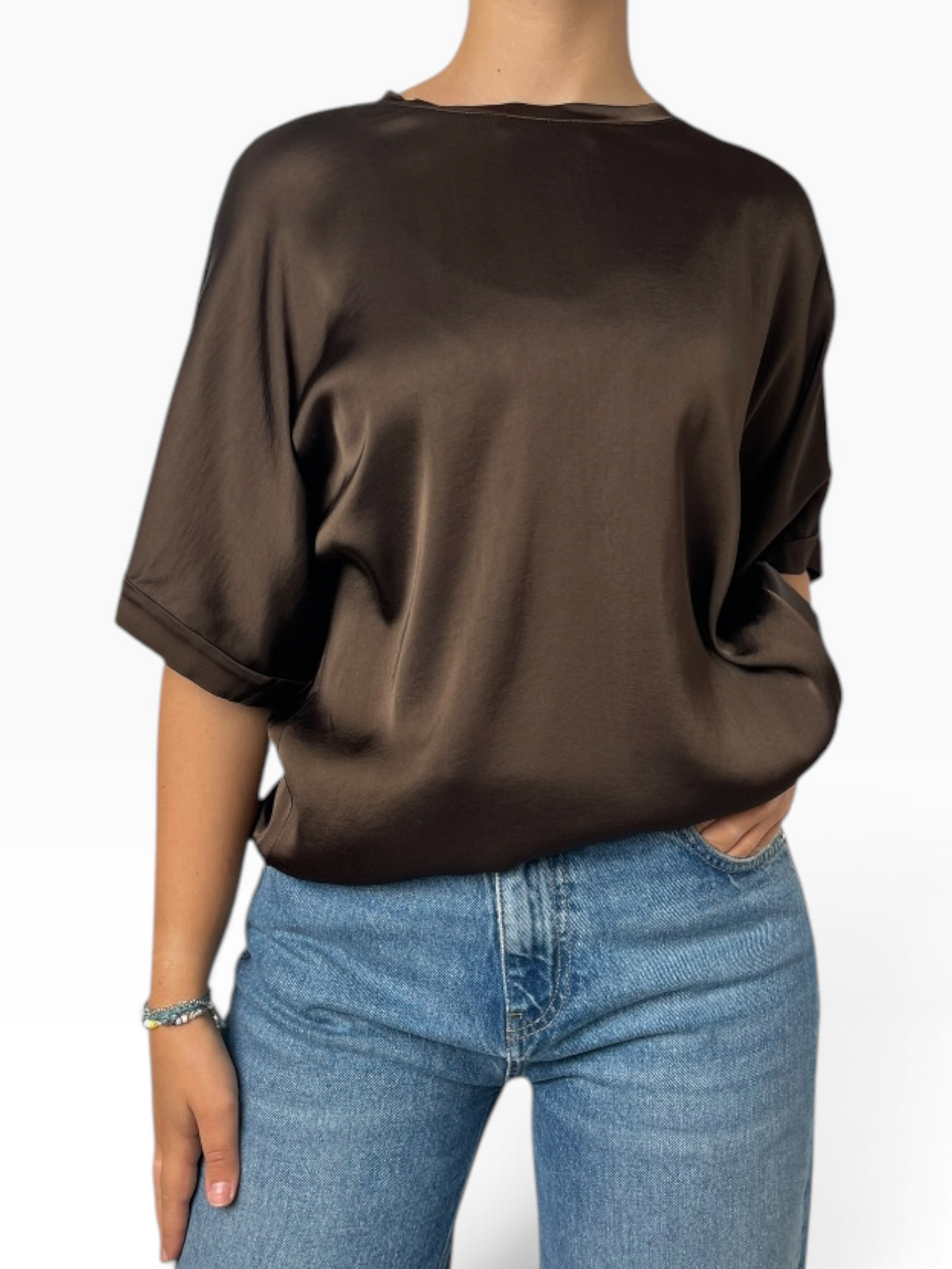T-shirt fluida in satin Donna  -  TAC0767